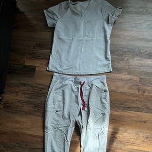 Used set of Figs size XL bottoms with L top